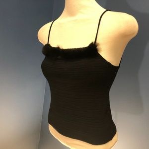 Bebe camisole with faux fur